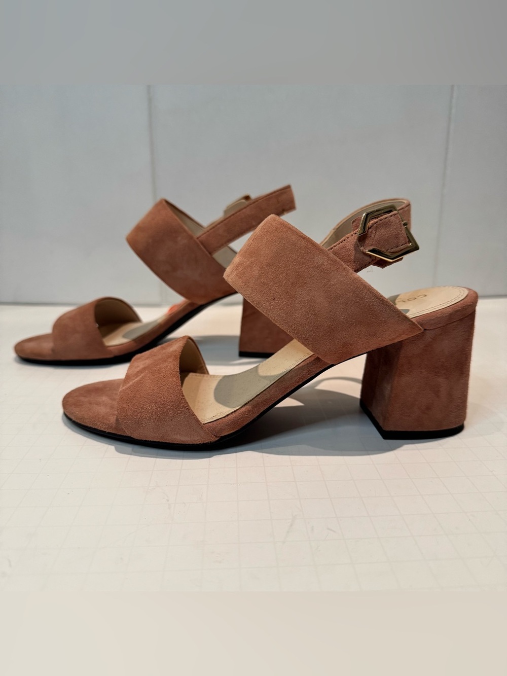 Cole Haan Avani City Suede Block Heel Sandals  Size 5.5
